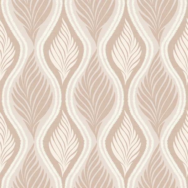 Soft Tonal Botanical Damask - Mocha Mousse
