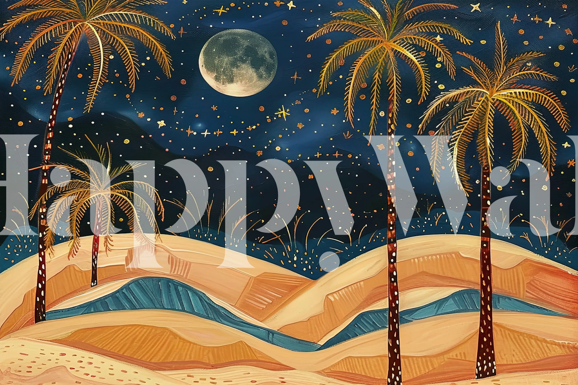 Starry Desert wallpaper in a room