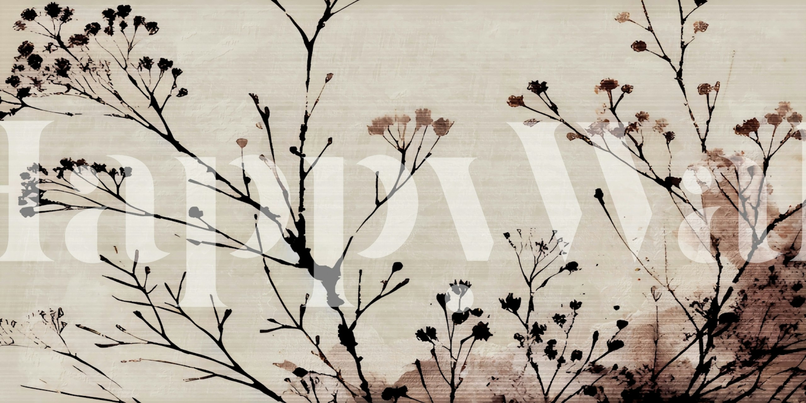 Carta da parati Abstract Japandi Botanicals in una stanza