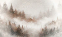 Misty Pinewood Escape wallpaper