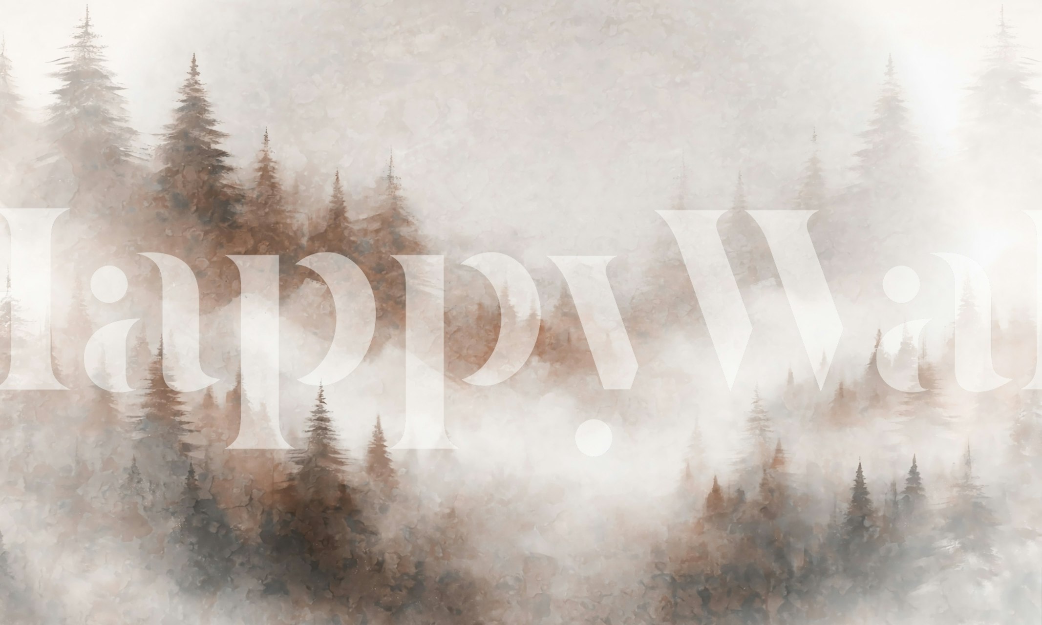 Misty Pinewood Escape tapet i et rum