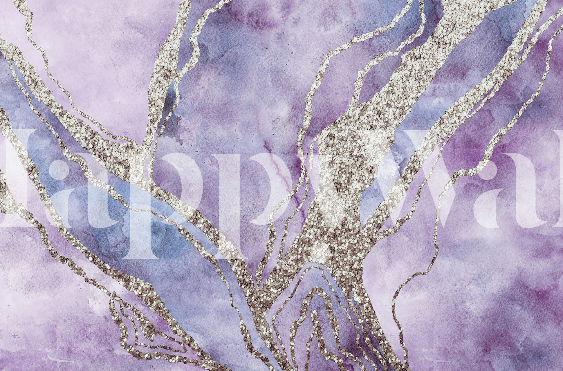 Papel pintado Watercolor Marble Gemstone en una habitación