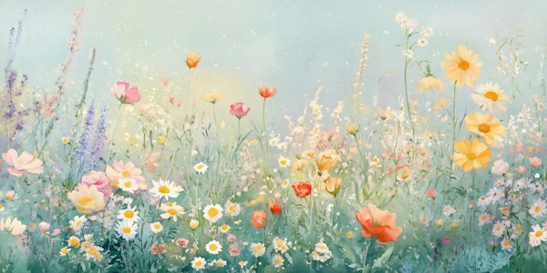 Watercolor Blooming Meadow Dream