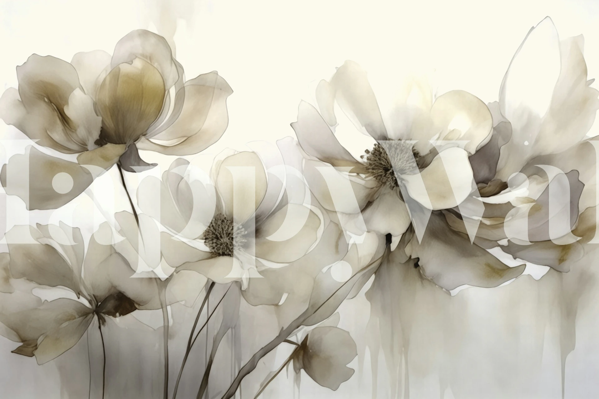 Floral wallpaper design in a room