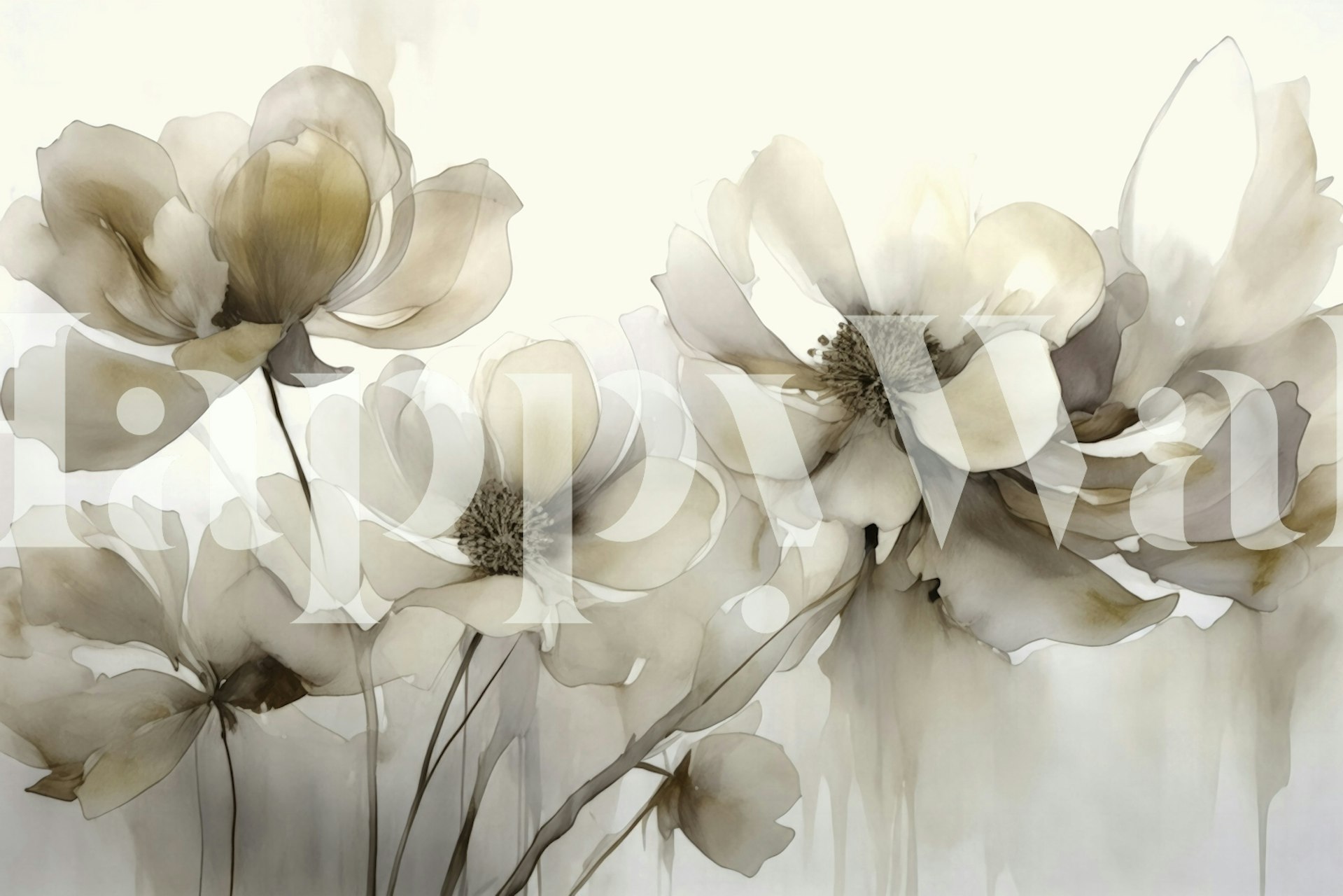 Blomster tapetdesign i et rum