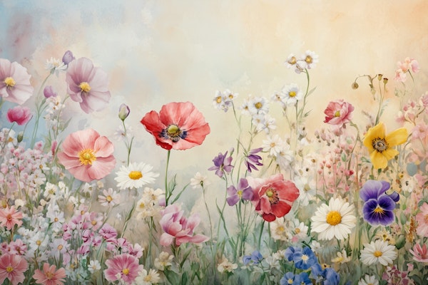 Watercolor Flower Symphony