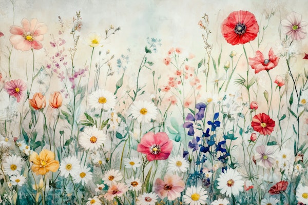 Watercolor Vibrant Garden Escape