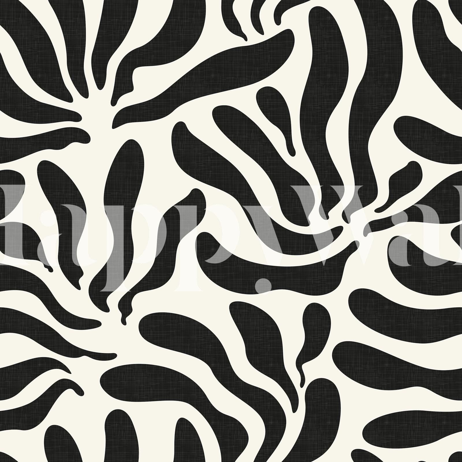 Black and White Flowing Leaves Wallpaper