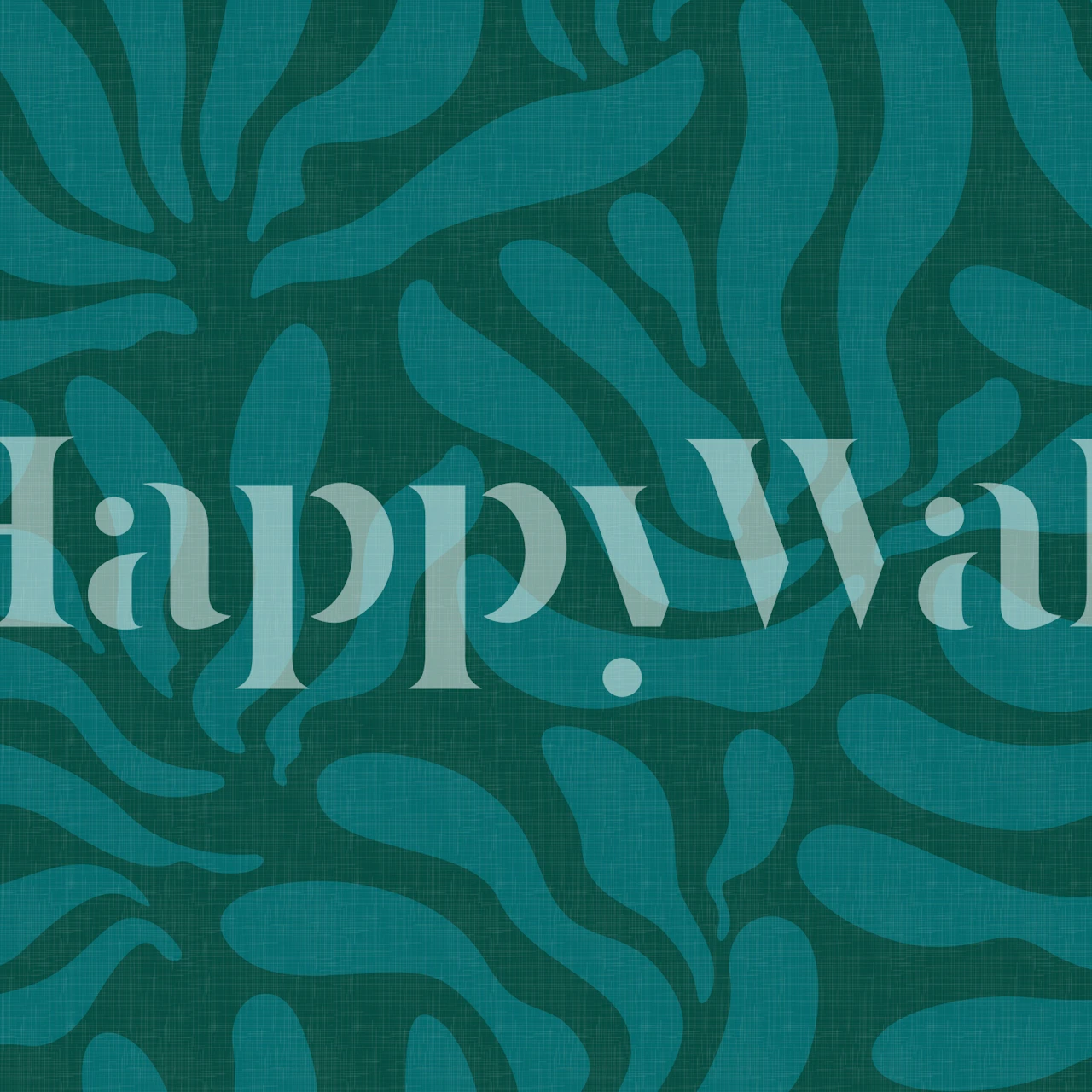 Teal lagoon Flowing Modern Leaves WM v pokoji