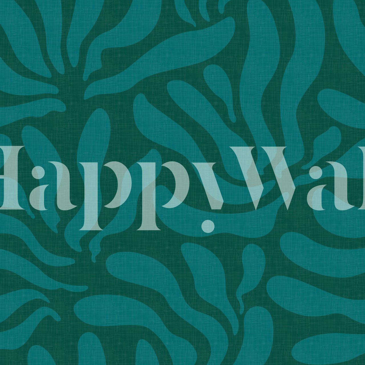 Teal lagoon Flowing Modern Leaves WM v pokoji