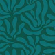 Flowing Modern Leaves Teal Lagoon WP