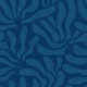 Flowing Modern Leaves Ocean Blue WP
