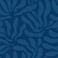 Flowing Modern Leaves Ocean Blue WP papel pintado