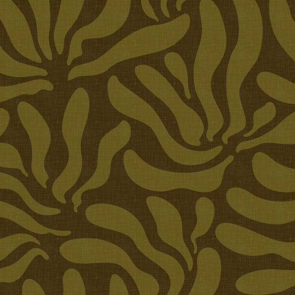 Flowing Modern Leaves Khaki WM