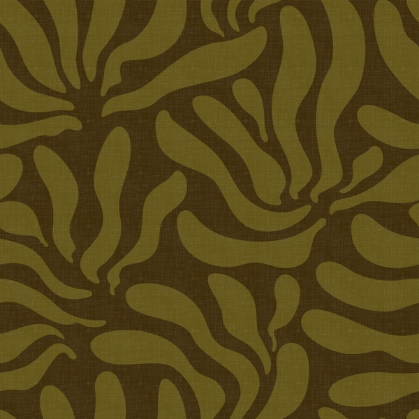 Flowing Modern Leaves Khaki WP