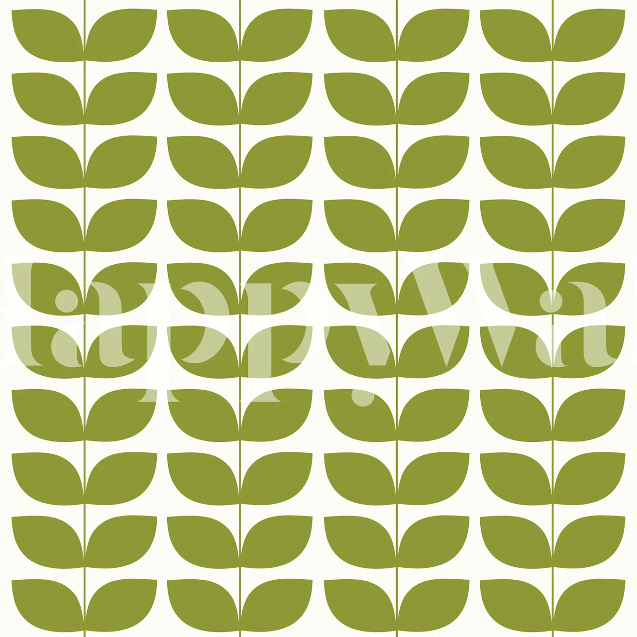 Danish Pattern Green wallpaper in a room