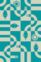 Year of the Snake Mod Geometric Turquoise ταπετσαρία