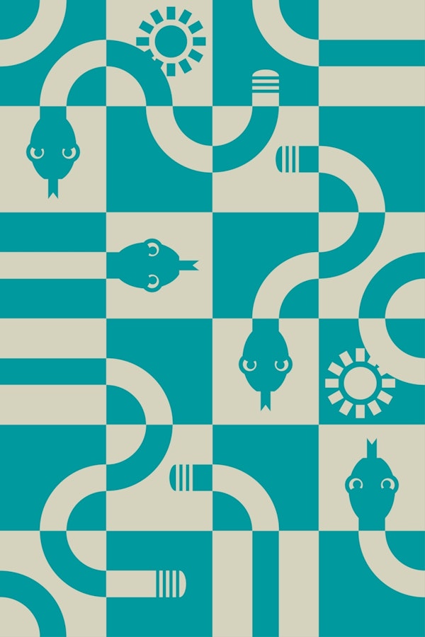 Year of the Snake Mod Geometric Turquoise