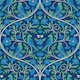 Parrot and Bee - block print ogees blue