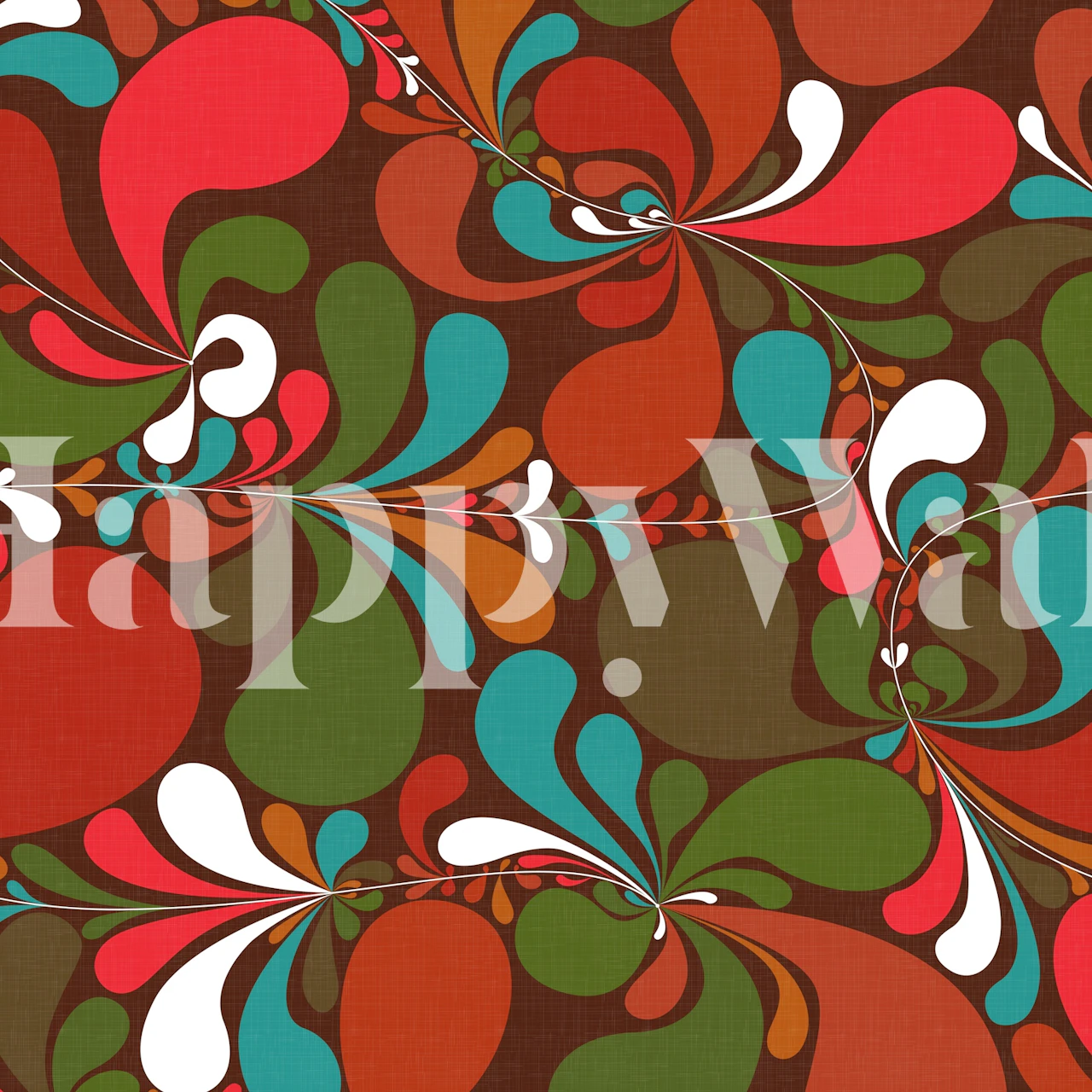 Groovy Folk Flowers '68 tapettisuunnittelu