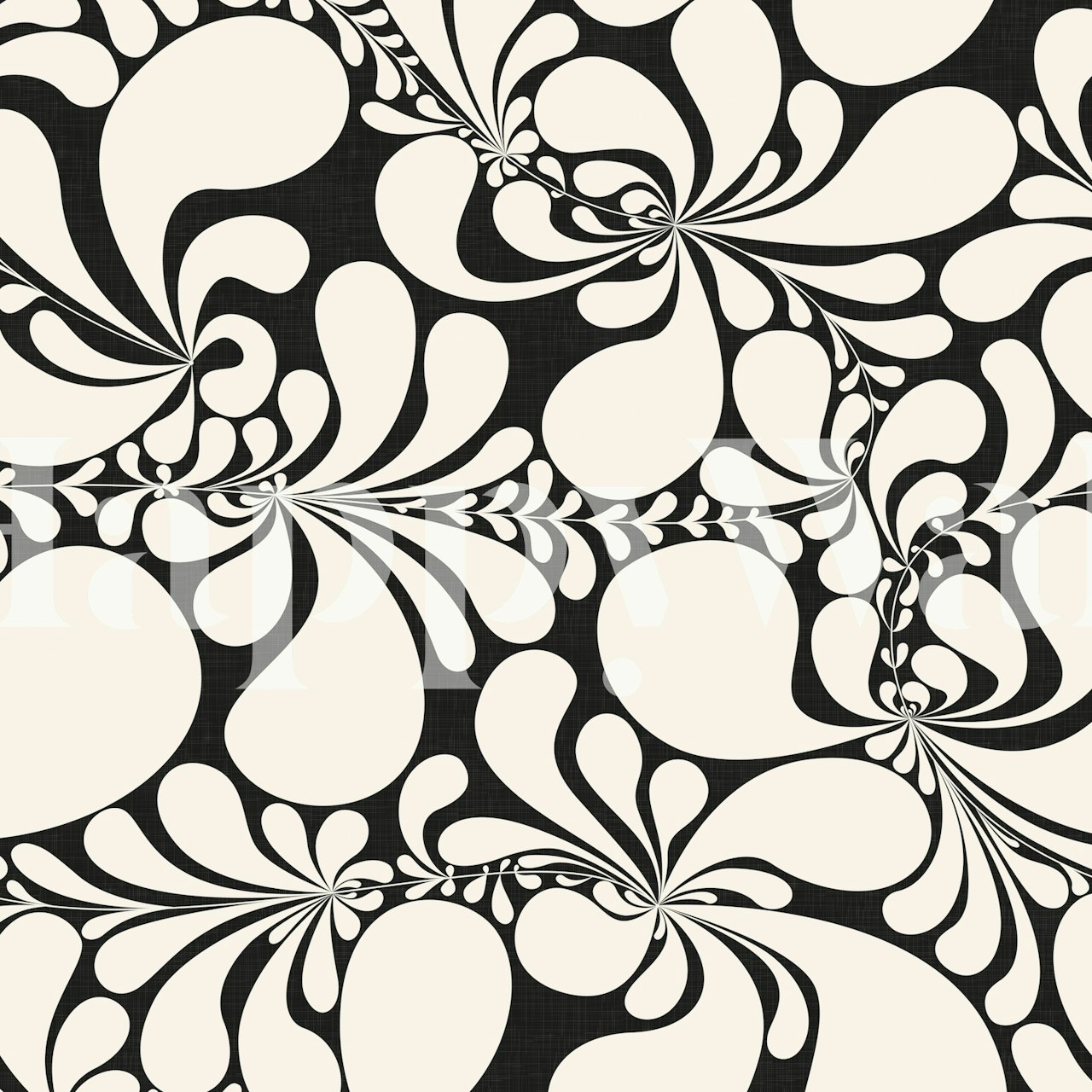 Groovy Folk Flowers wallpaper in a room setting