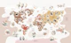 Boho Wildlife World Map