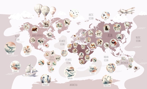Rosy Wildlife World Map