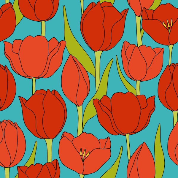 Bold Tulip Blooms Design