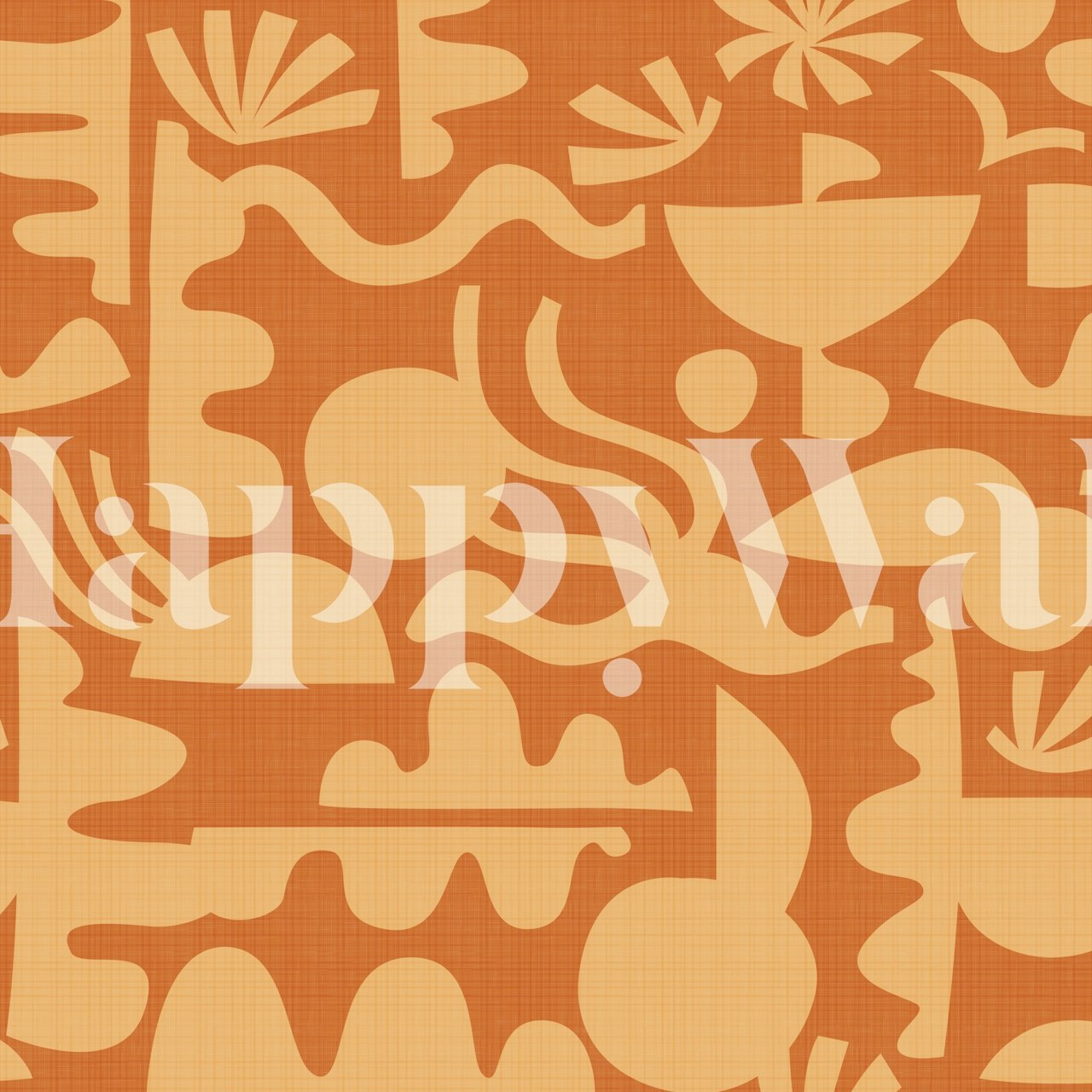 Retro abstract patterns in orange tones wallpaper