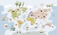 Whimsical World Animal Map wallpaper