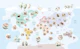 Pastel Wildlife World Map