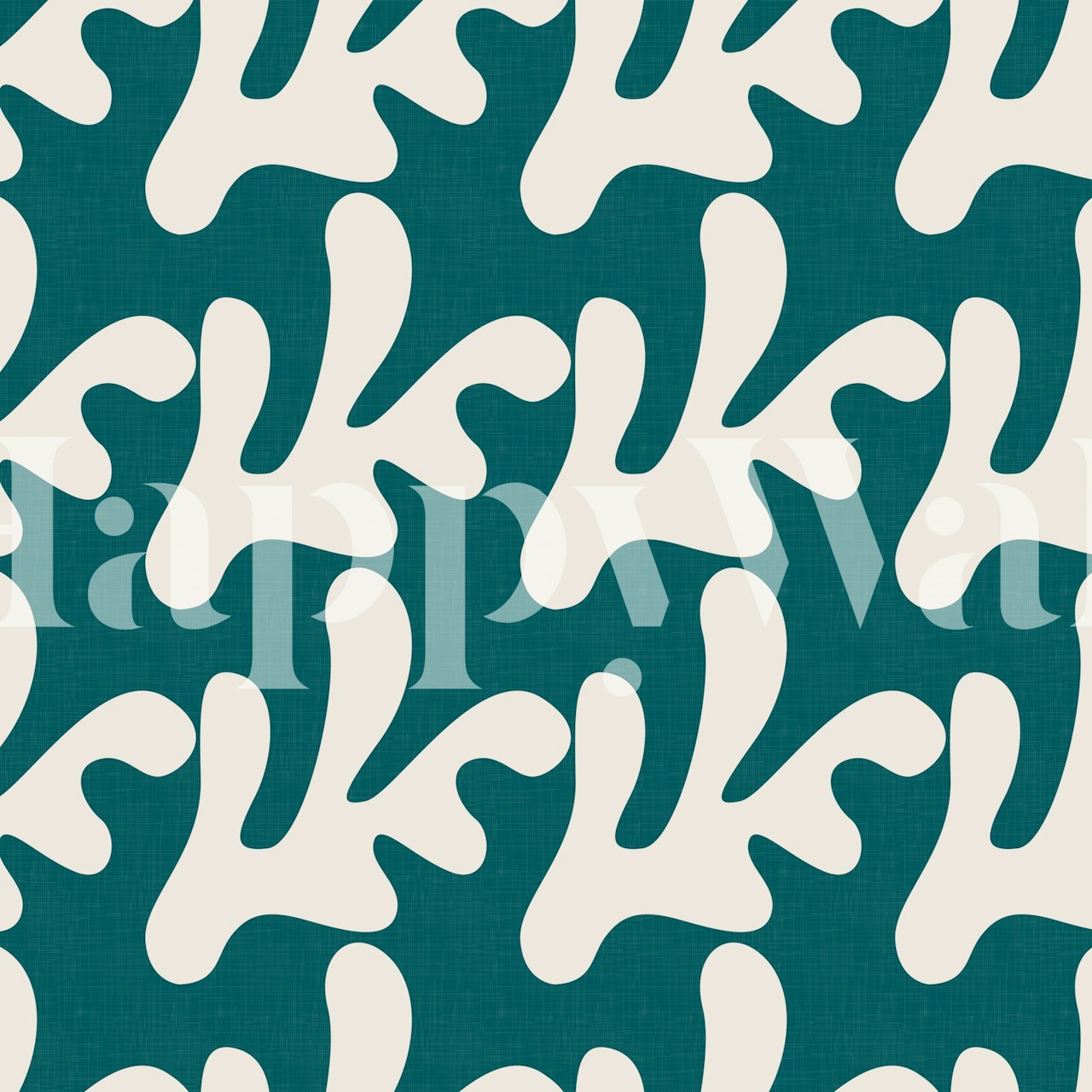 Carta da parati Retro Tropical Simple Leaves D in una stanza