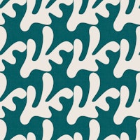 Retro Tropical Simple Leaves D. Turquoise WP behang