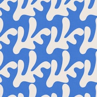 Retro Tropical Simple Leaves Azure Blue WM tapete