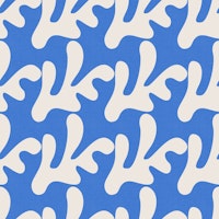 Retro Tropical Simple Leaves Azure Blue WP tapet
