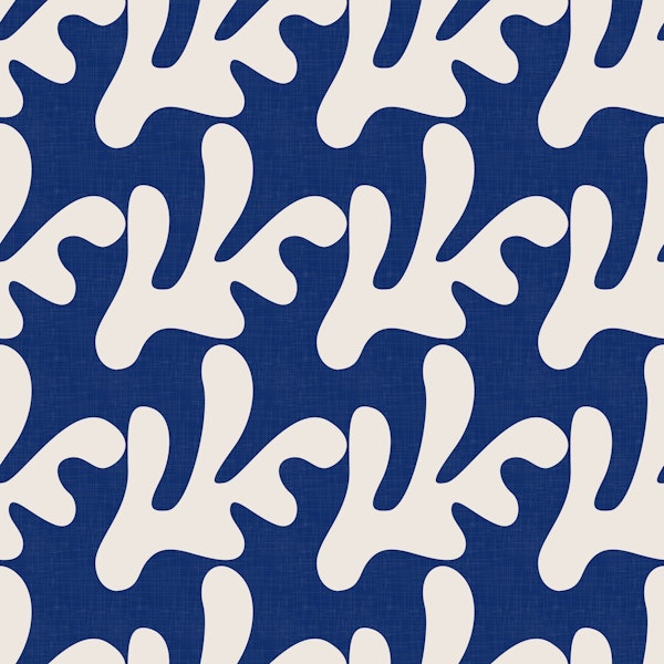 Retro Tropical Simple Leaves Sea Blue WP