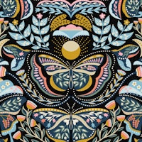 Bohemian Butterflies Flowers Cats 02 WM wallpaper