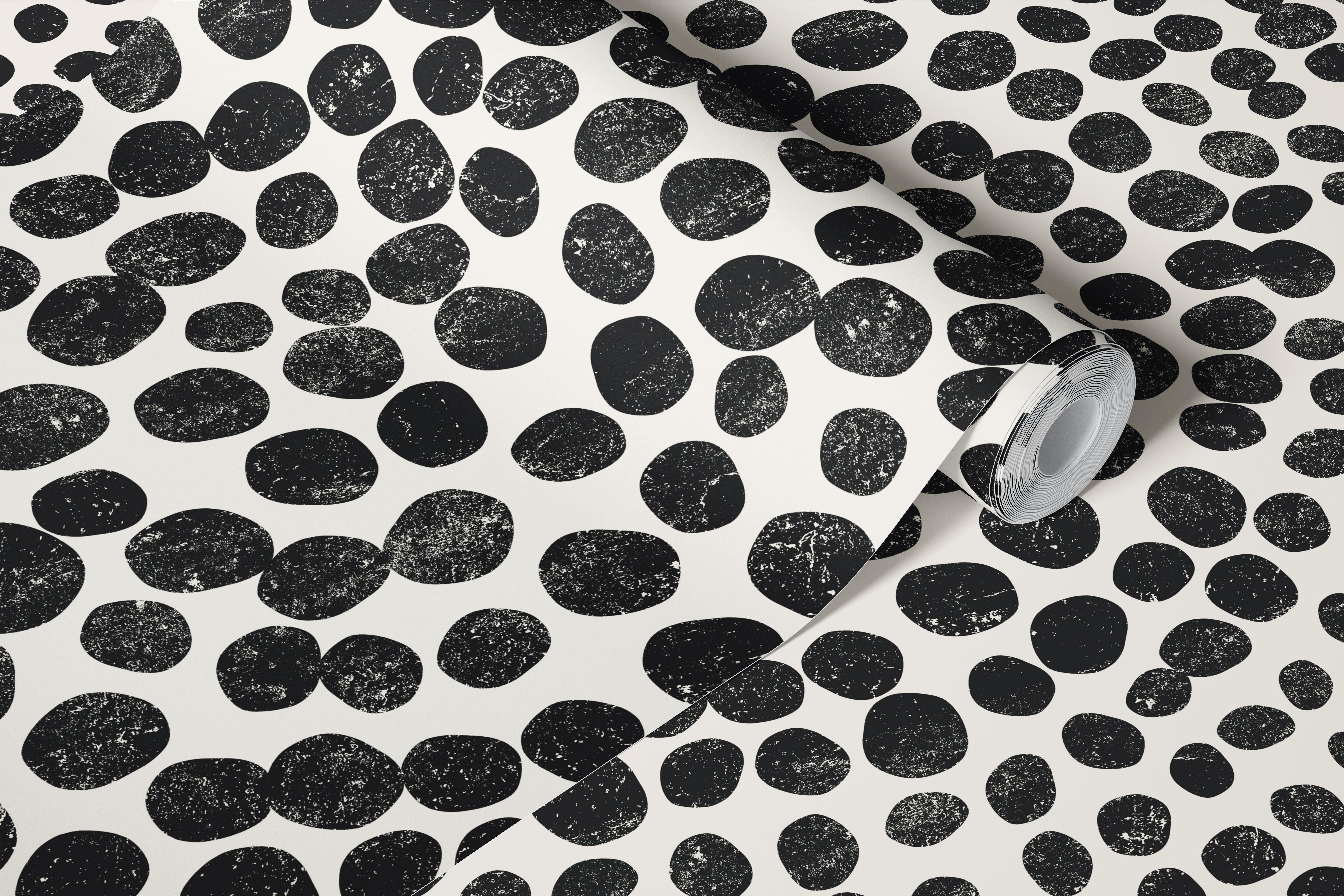 Tribal circles in black and white abstract patterns wallpaper