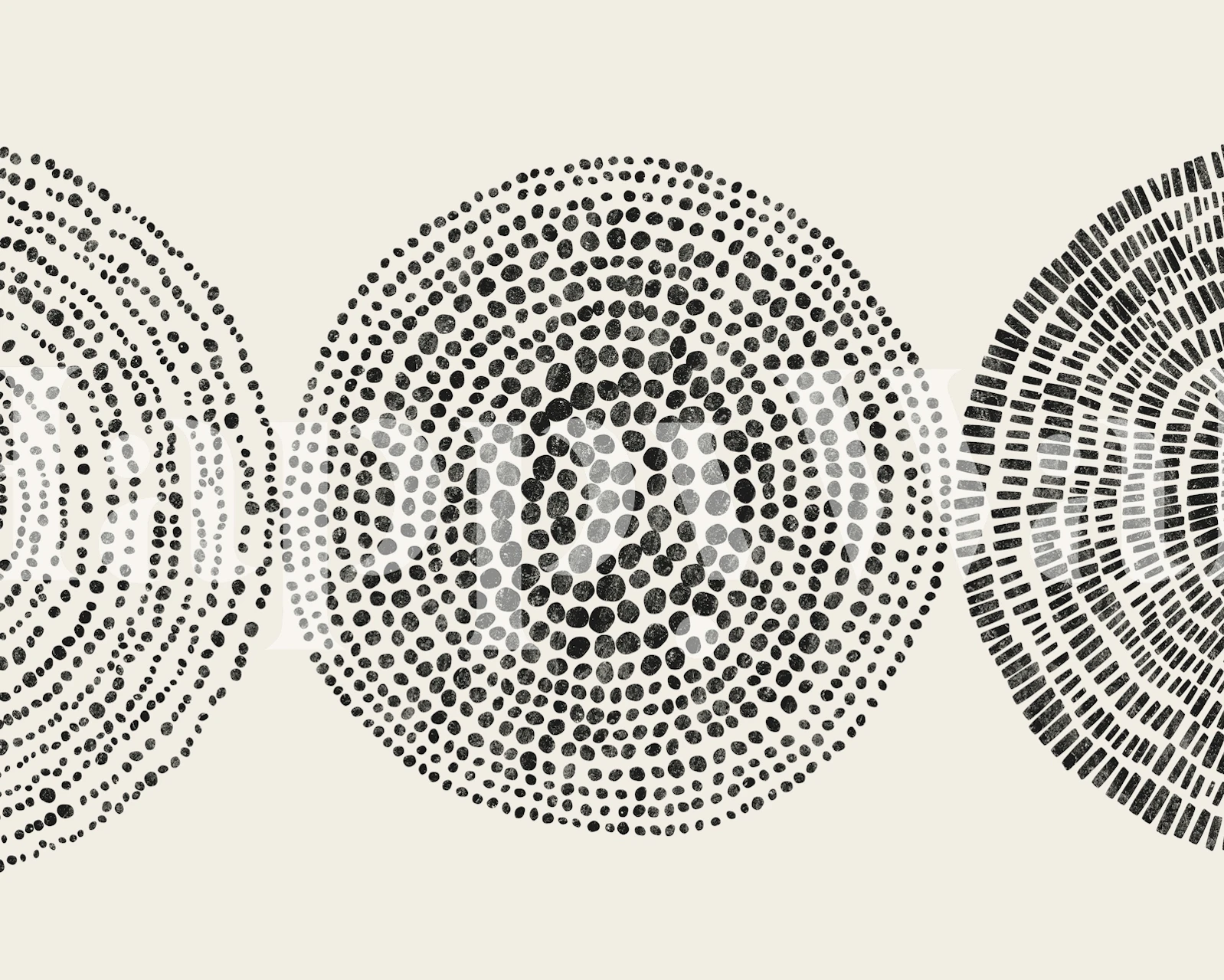 Tribal circles in black and white abstract patterns wallpaper