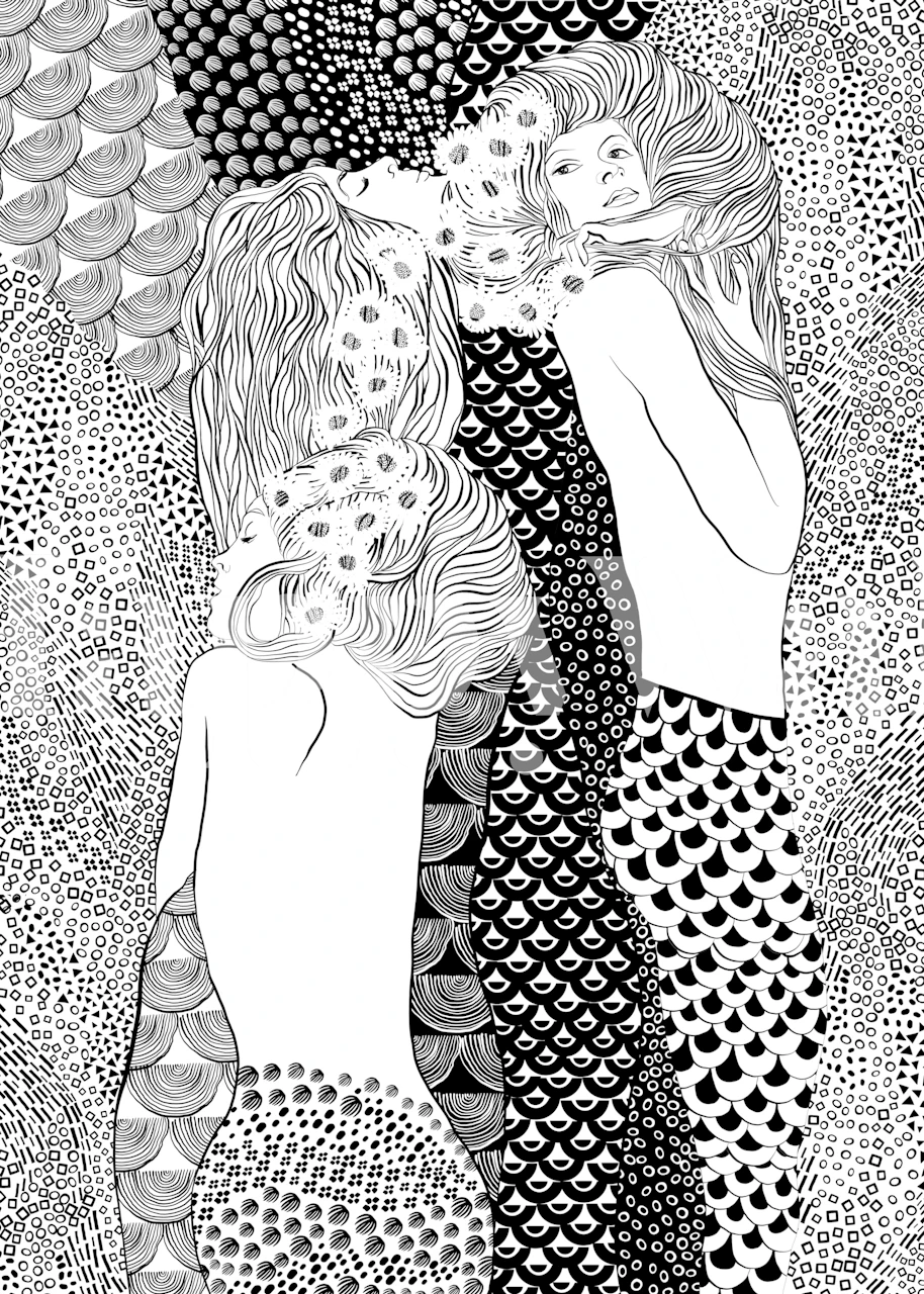 Water Serpents tapet i ett stiligt rum