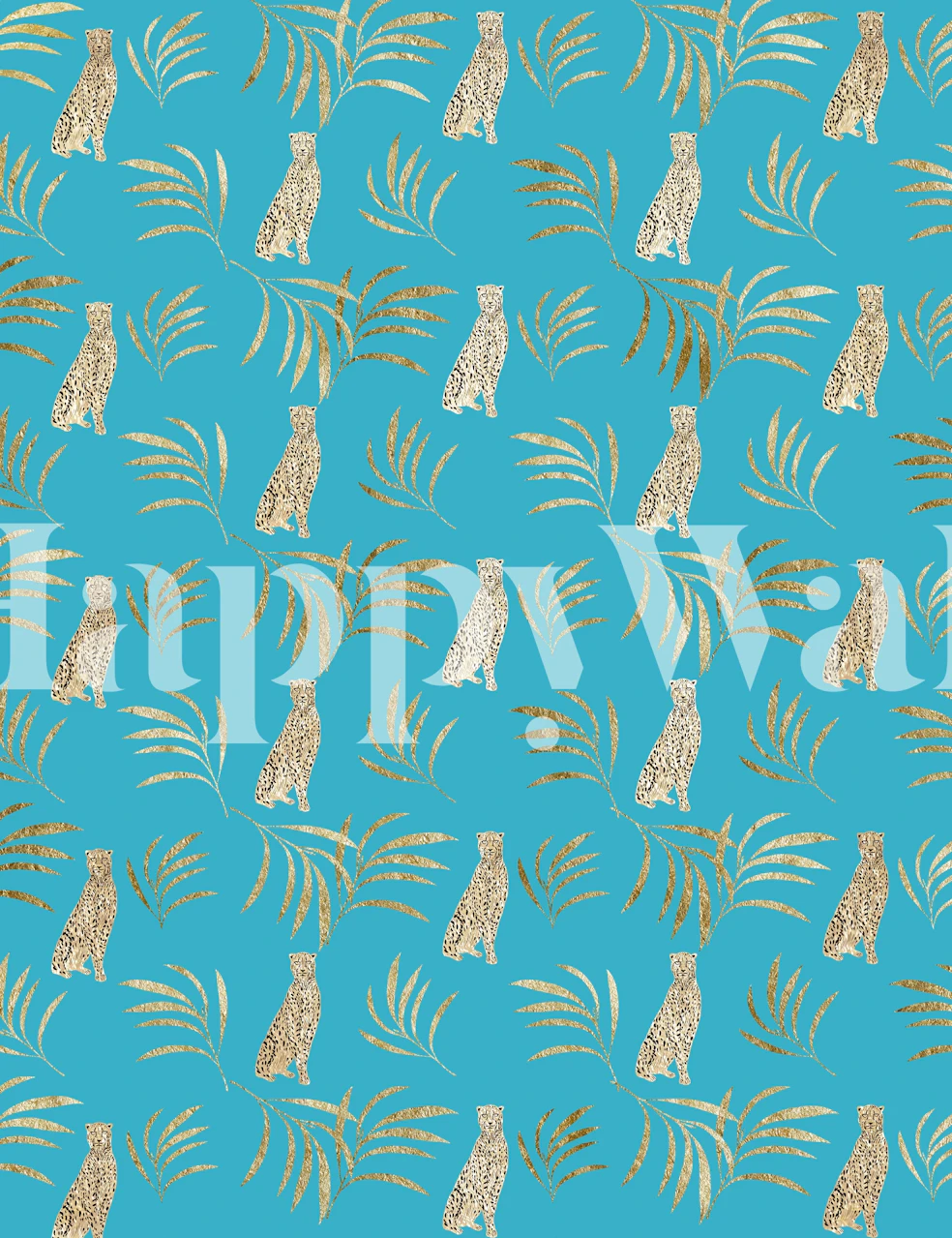 Cheetah Eucalyptus Glam 7 papel pintado en una habitación