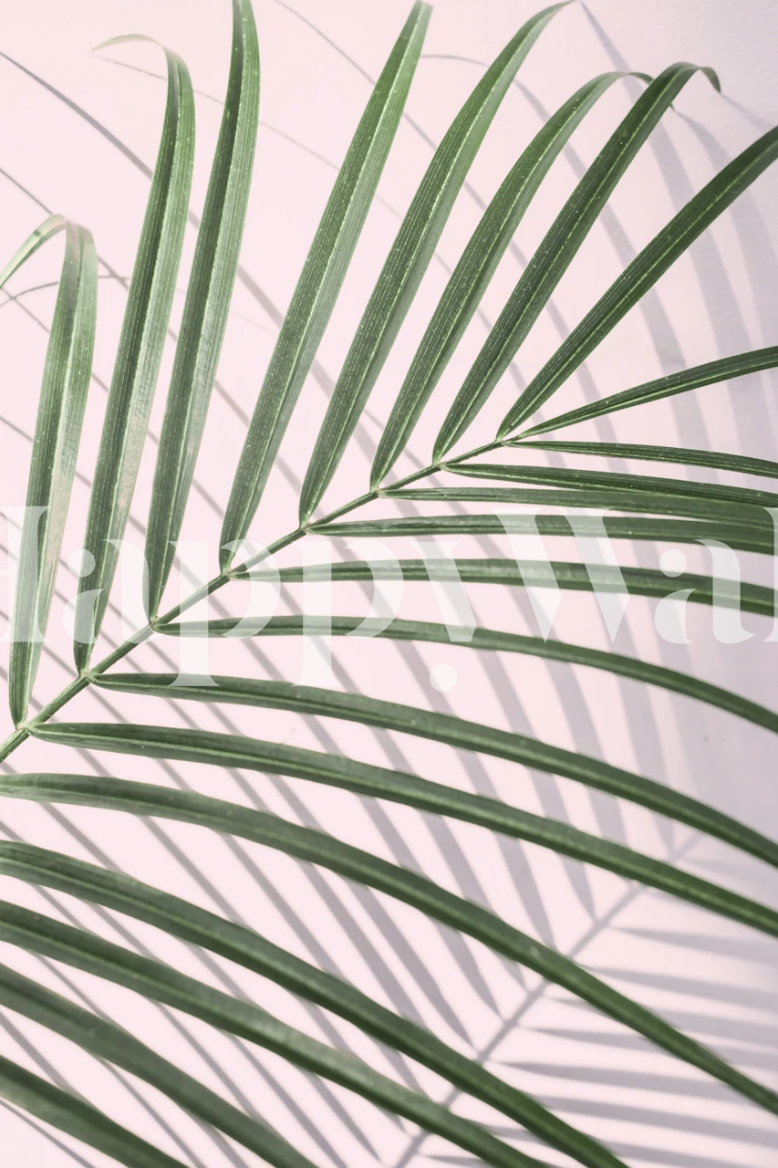 Pink leaf wallpaper design in a room