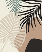 Minimal Tropical Palm Leaf 1 behang
