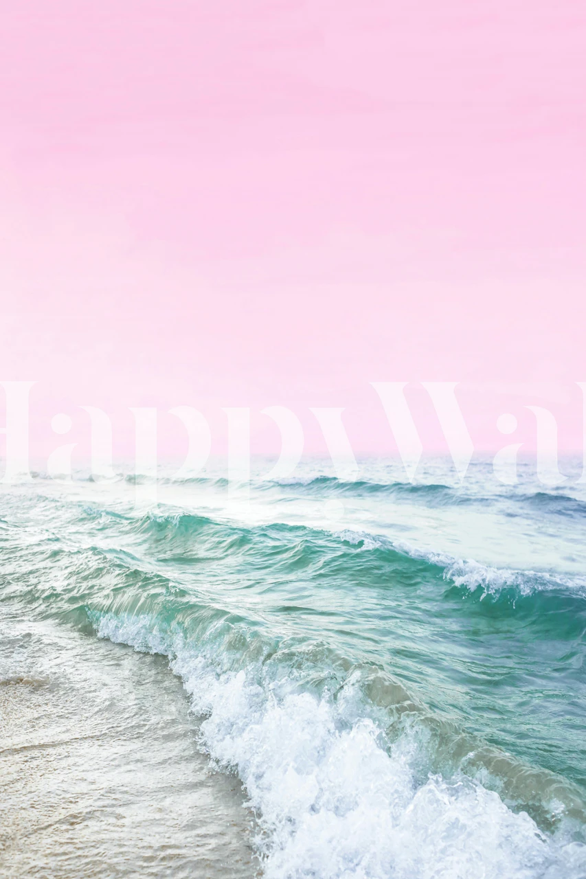 Winter Ocean wallpaper hanging in a room