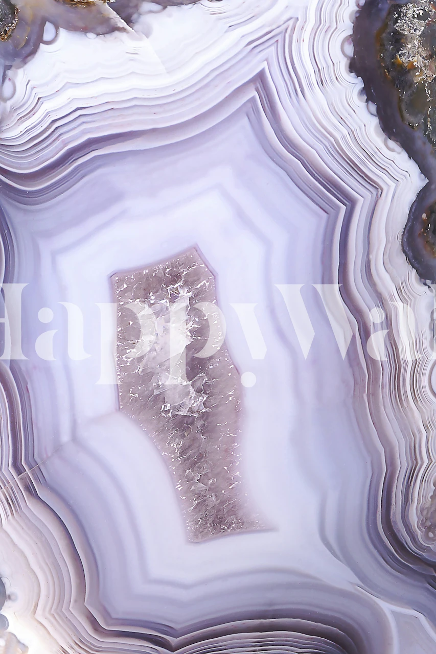Purple agate pattern featuring light and dark bands in wallpaper