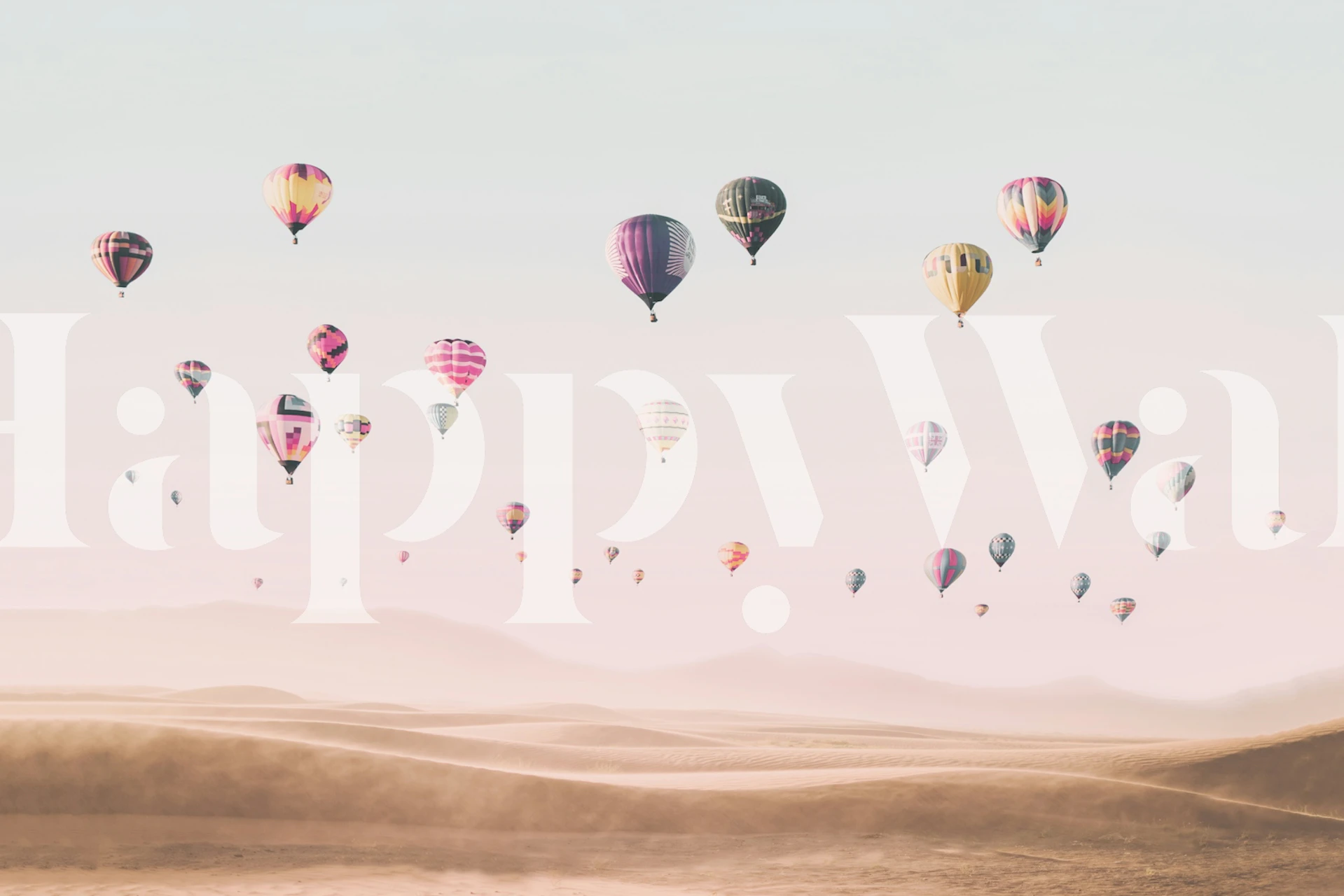 Around the World wallpaper with hot air balloons