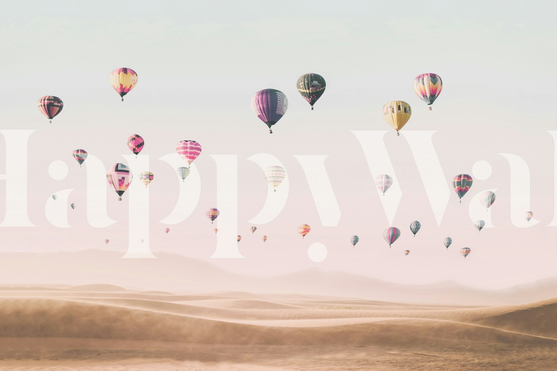 Around the World wallpaper with hot air balloons