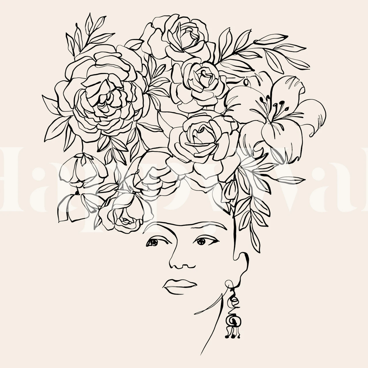 Mexican Muse wallpaper design with floral elements