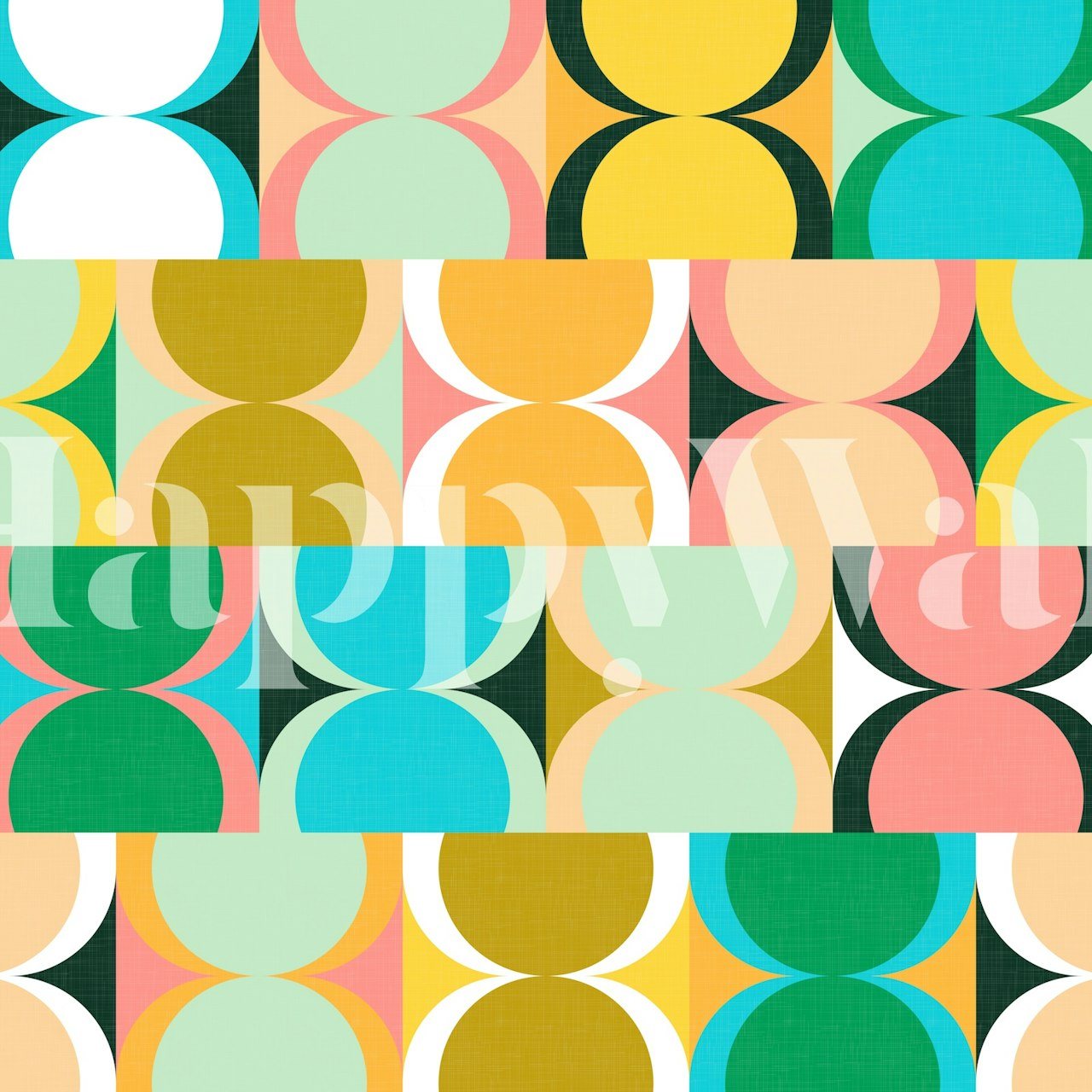 Abstract Hourglass Mid Century wallpaper in a room