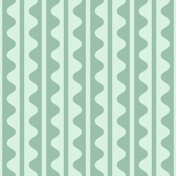 Vintage Geometric Wavy Decor Mint Green WP